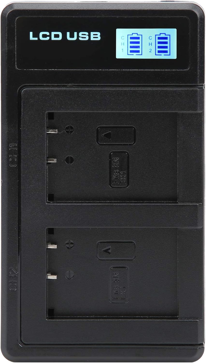 Dual LCD Digital Camera Battery Charger Portable Black for DSLR Cameras DEMO