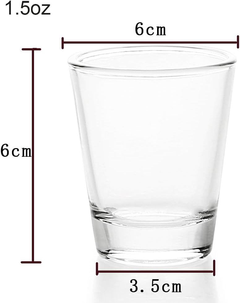 Clear Shot Glasses Set of 10 Heavy Base for Parties and Bars Size 10pcs NEW