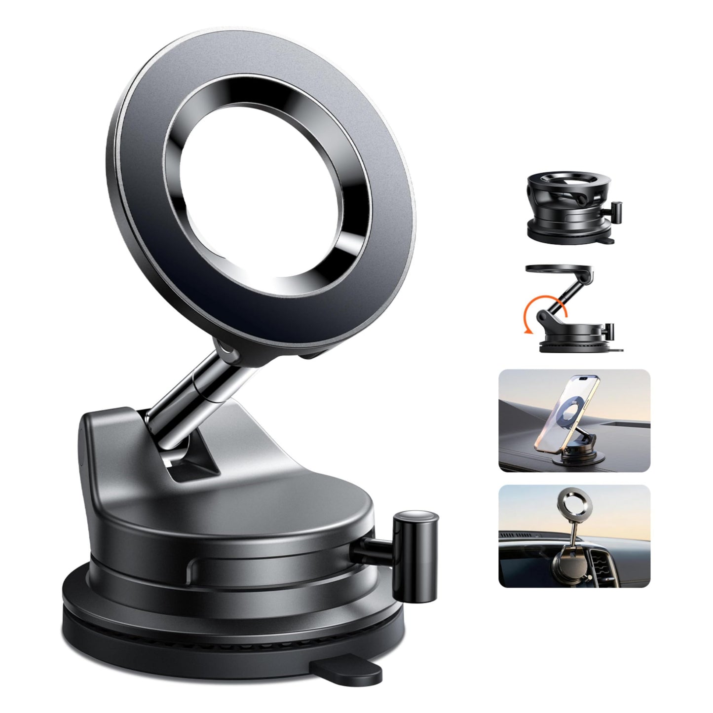 LISEN Magnetic Dash-Mounted Holders Car Mount Dash Holder Strongest Black NEW