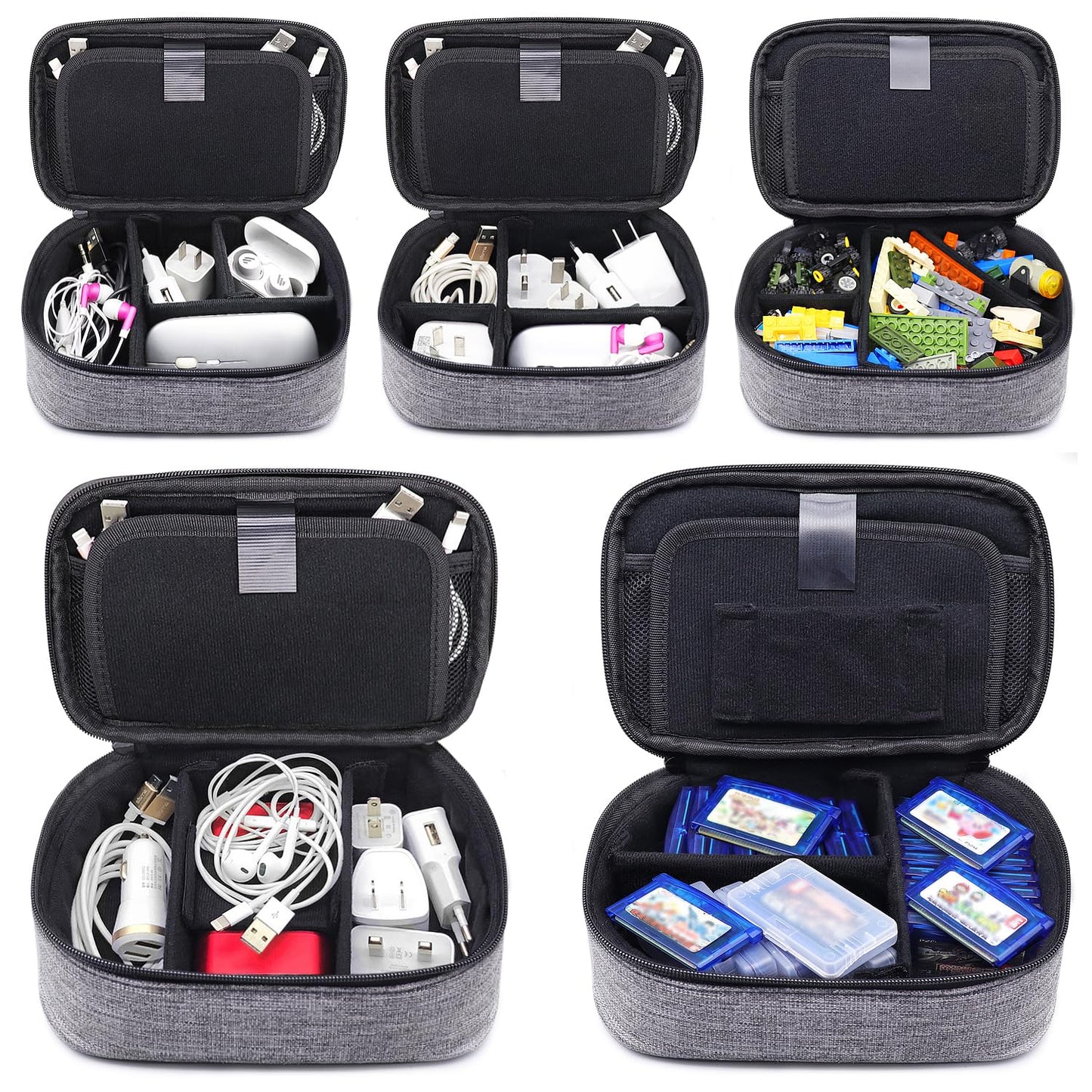 sisma Gray 1680D Fabric Travel Cable Organizer Bag for Carry-On Luggage NEW
