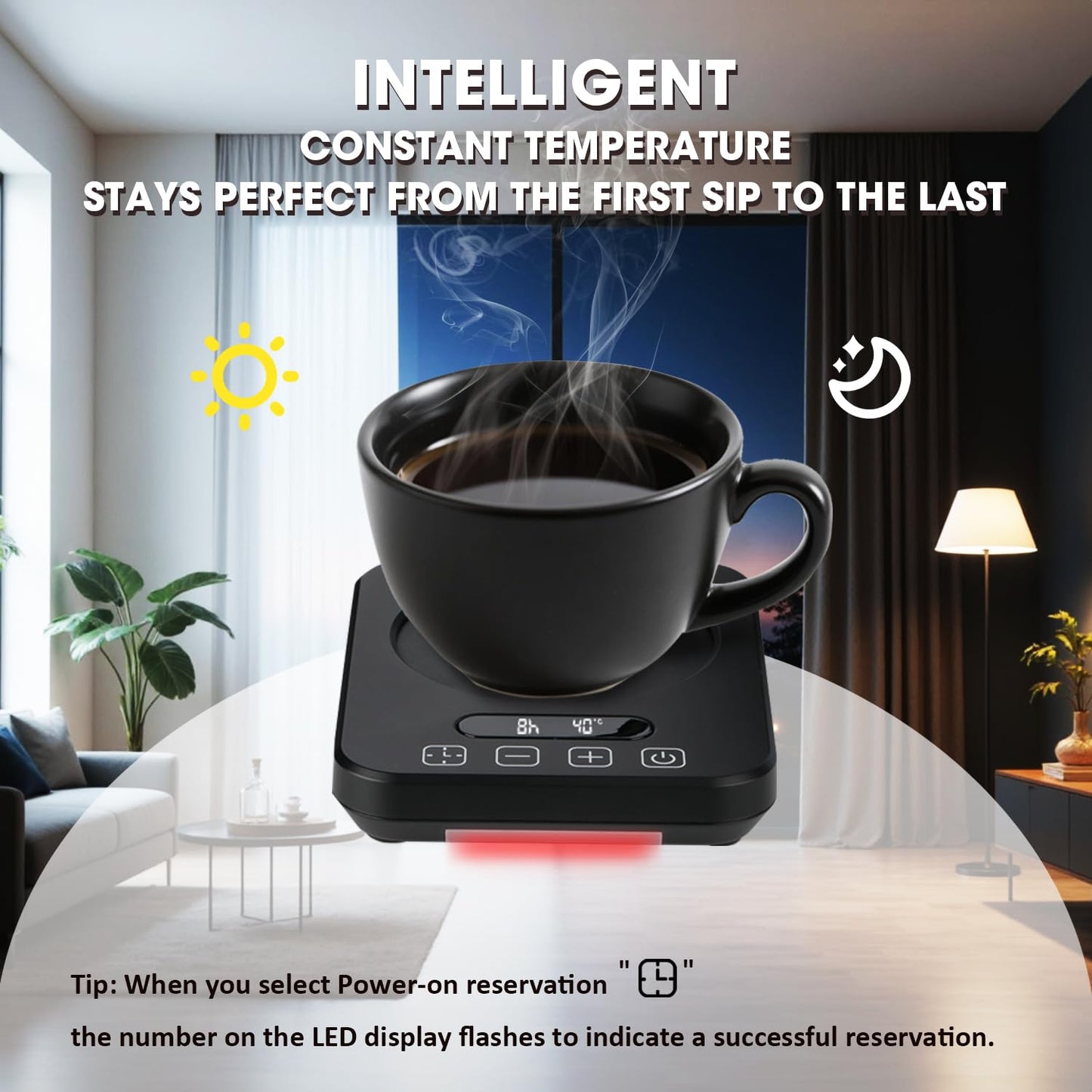 WEKUBA Black Coffee & Tea Accessories Mug Warmer with Adjustable DEMO