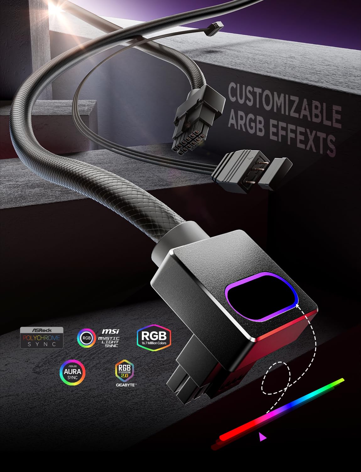 AsiaHorse 12+4-Pin (16 Pin) 12VHPWR GPU Modular Power Cord Cable Black DEMO