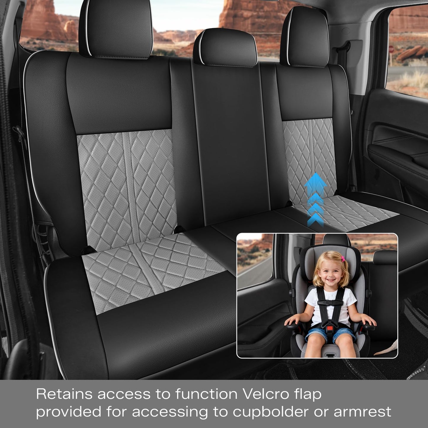 High-Quality Custom Fit Black and Gray Seat Covers for Toyota Hilux DEMO