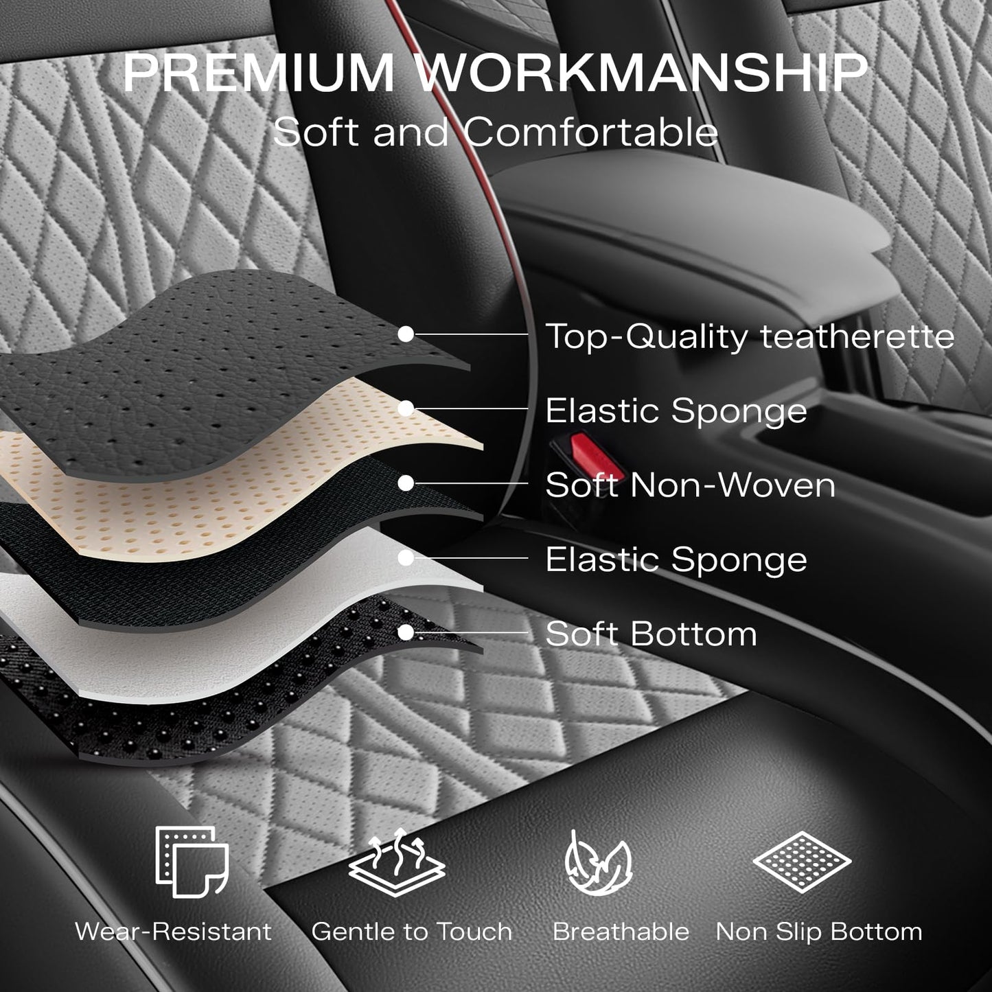 High-Quality Custom Fit Black and Gray Seat Covers for Toyota Hilux DEMO