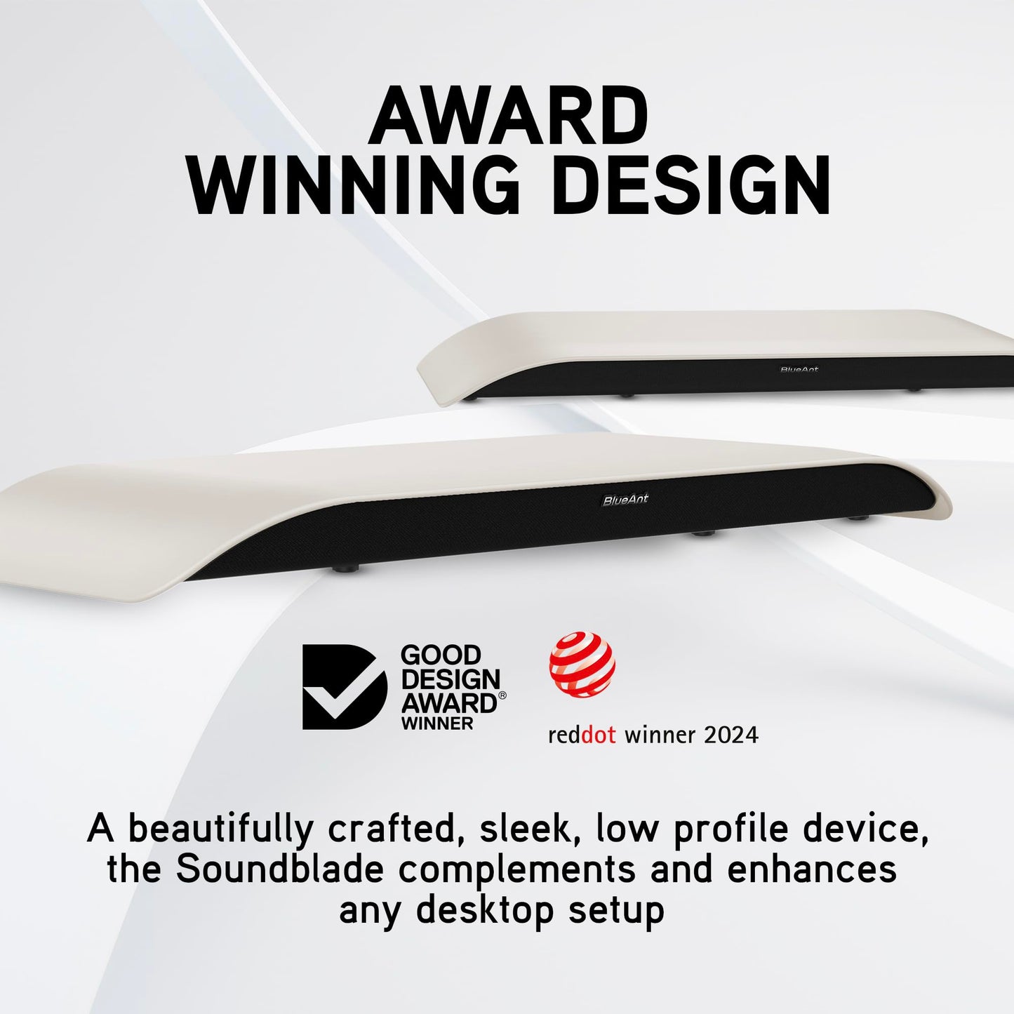 BlueAnt 2.1 Channel White Desktop Soundbar PC Speakers for Home Office DEMO