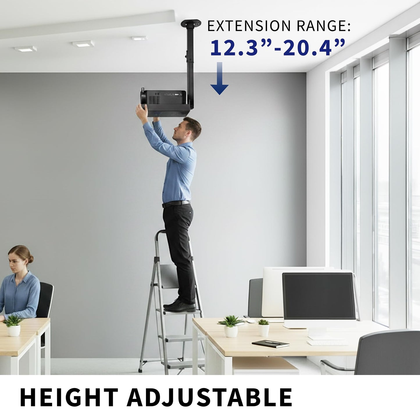 VIVO Adjustable Mounts Ceiling Projector Mount - Tilt, Swivel, Black DEMO