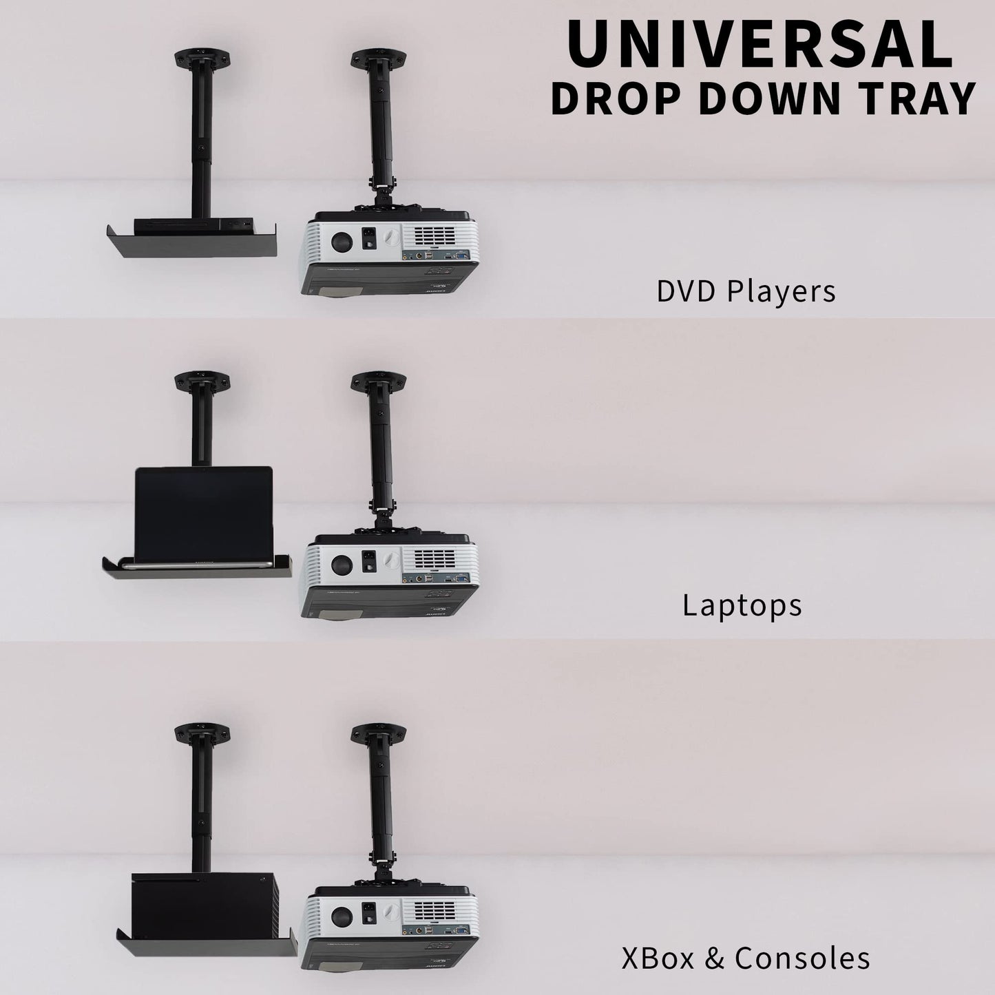 VIVO Adjustable Mounts Ceiling Projector Mount - Tilt, Swivel, Black DEMO