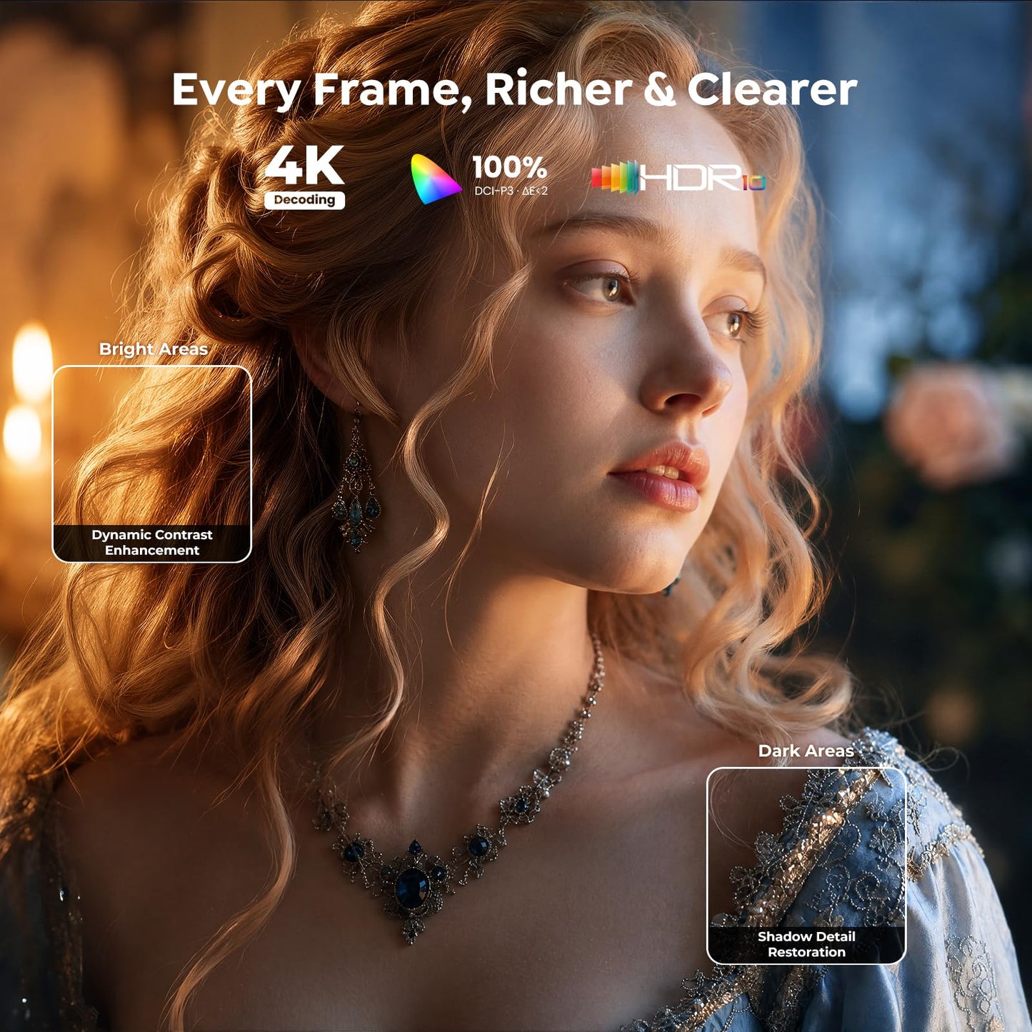 TOPTRO 4K Projectors Projector with Vidaa OS, Dolby 50W Audio, 2200 ANSI Lumens