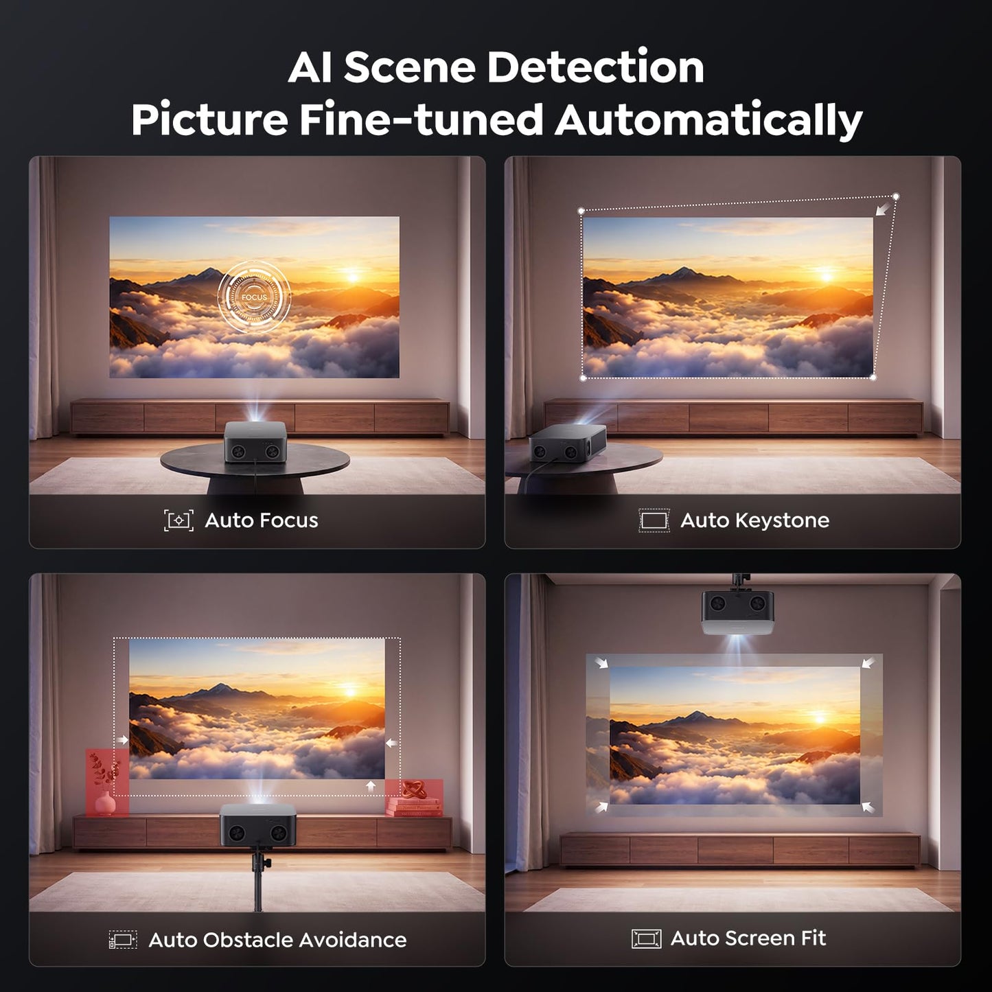 TOPTRO 4K Projectors Projector with Vidaa OS, Dolby 50W Audio, 2200 ANSI Lumens