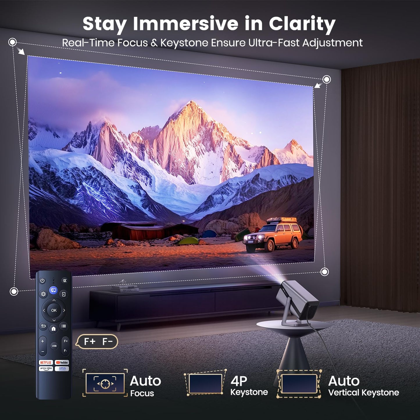 iWIMIUS 4K Projectors Smart Projector with Auto Focus and Dolby Audio for Home