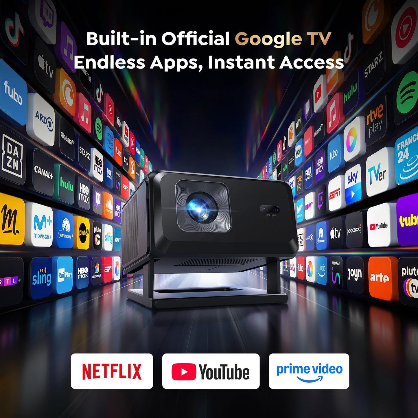 TOPTRO 4K Projectors Projector with Google TV, Netflix, Disney+ Auto Focus -