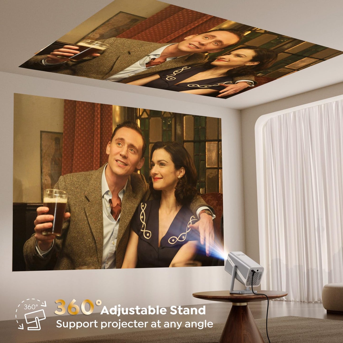 TOPTRO 4K Projectors Mini Projector Built-in Apps Dolby Audio Portable Home