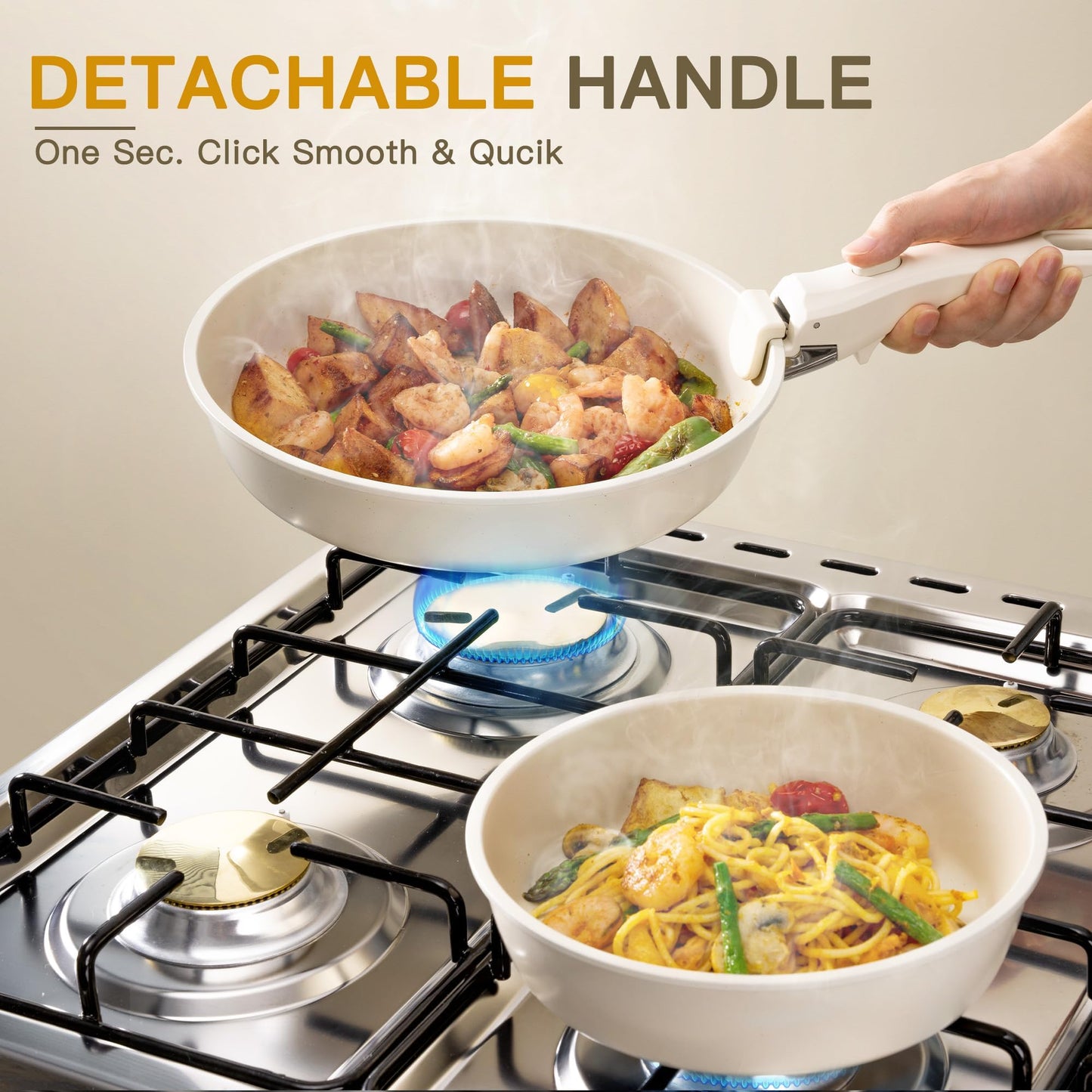 23-Piece Ceramic Cookware Set Non-Stick Pots and Pans Kitchen Aluminium NEW