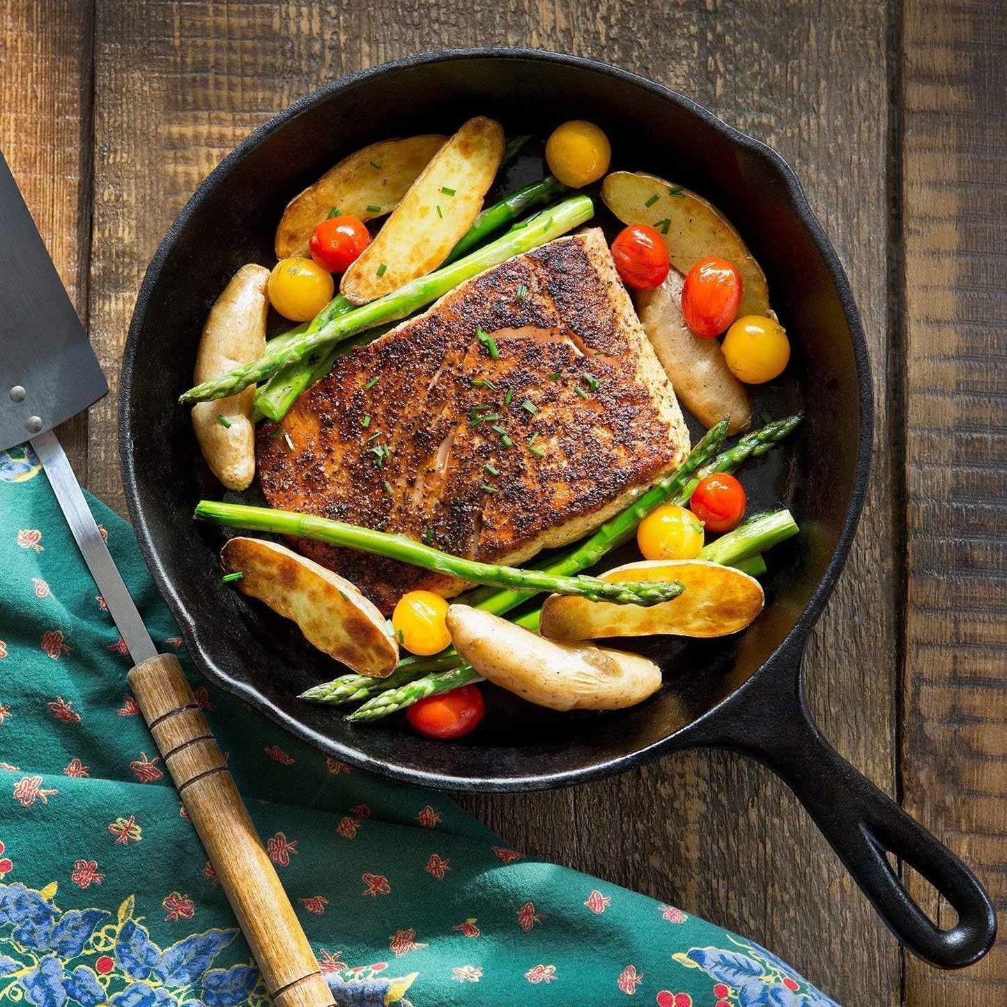 Cast Iron Frying Pan Set 3-Piece Heavy Duty Professional Chef Cookware Black NEW
