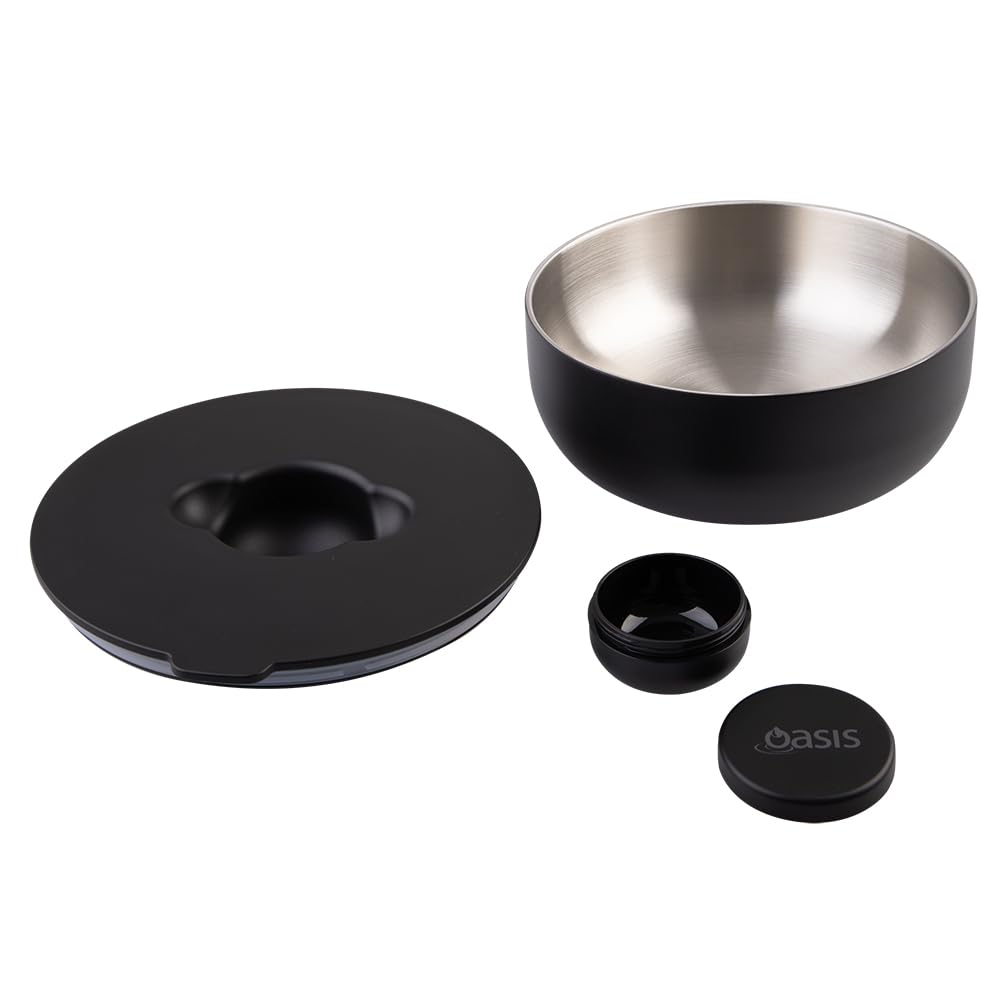 Oasis Insulated Stainless Steel Lunch Box, 950ml Capacity, Black Color Size NEW