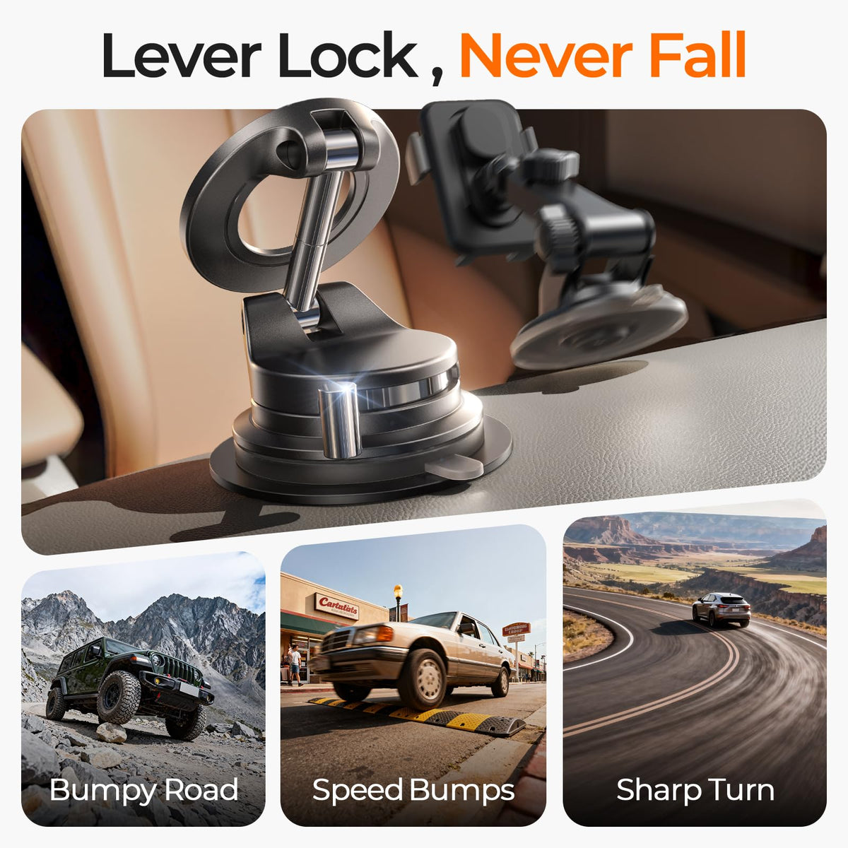 LISEN Magnetic Dash-Mounted Holders Car Phone Mount Holder, Strongest NEW
