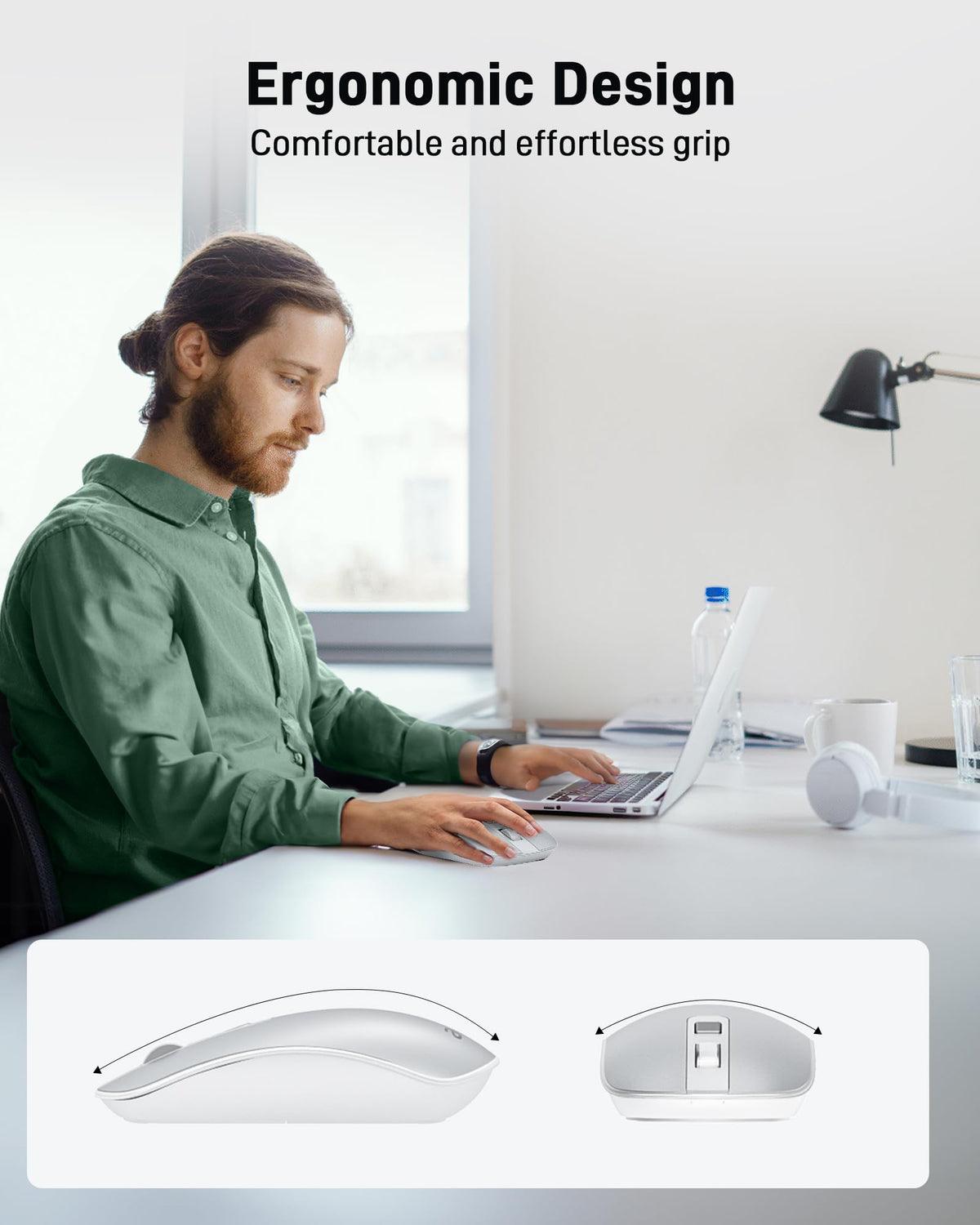 Acer Wireless Cordless Silent Mouse 1600 DPI USB Black Mice for PC Laptop DEMO