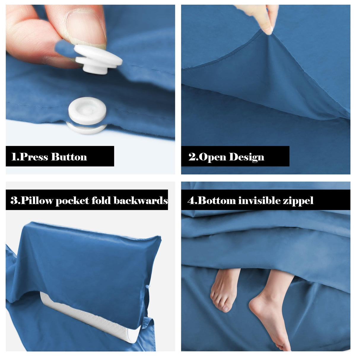 BREENHILL Sleeping Bag Liner Double Blue 70.9" x 82.7" Travel Size NEW