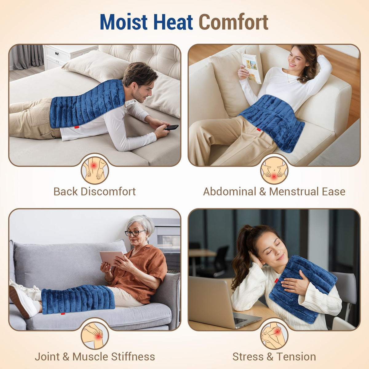 Comfytemp Blue Microwavable Heat Pad Moist Heating 60x30cm Large Size DEMO