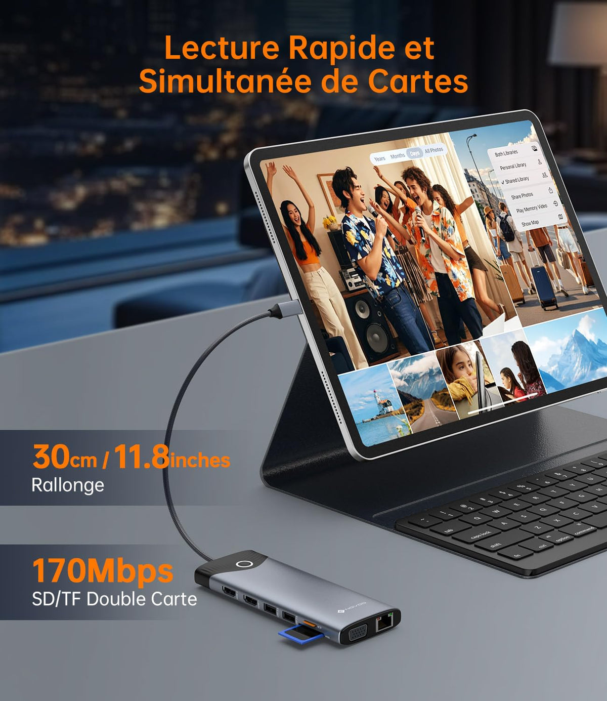 NOVOO TM15H 15-in-1 USB-C Docking Station HDMI 4K Silver Triple Display NEW