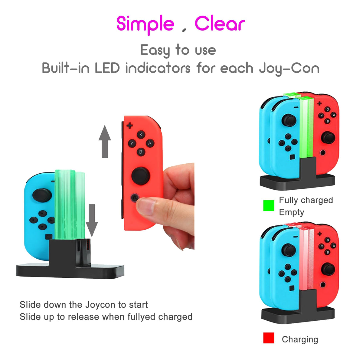 INNVO Power Gaming Accessories Dock 4 in 1 Switch Joycon Controller DEMO