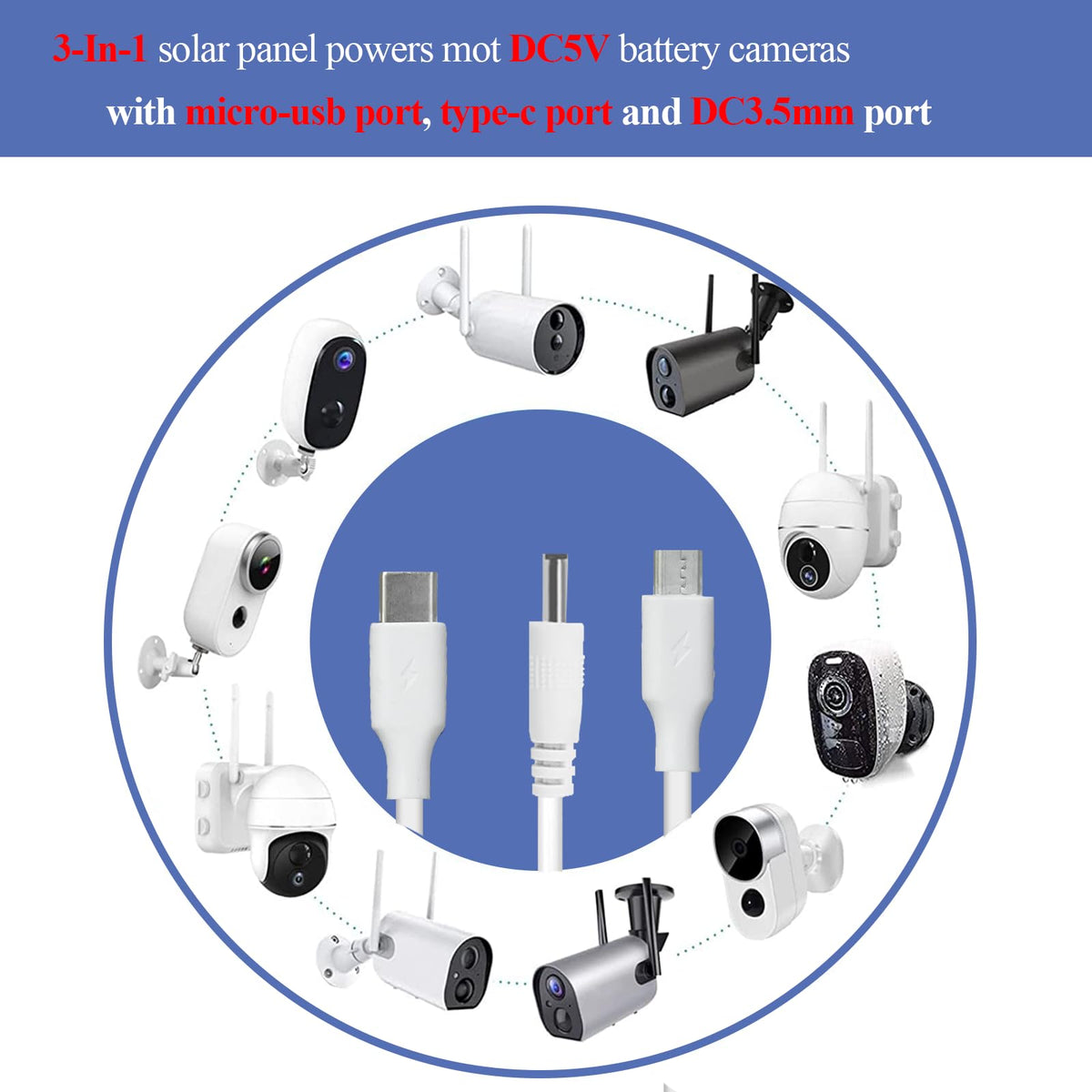 9W White Solar Panel Monocrystalline Charger Kit NEW