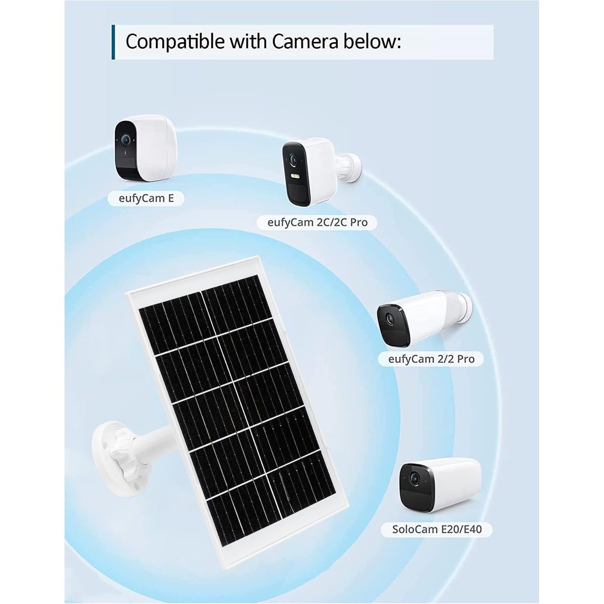 9W White Solar Panel Monocrystalline Charger Kit NEW