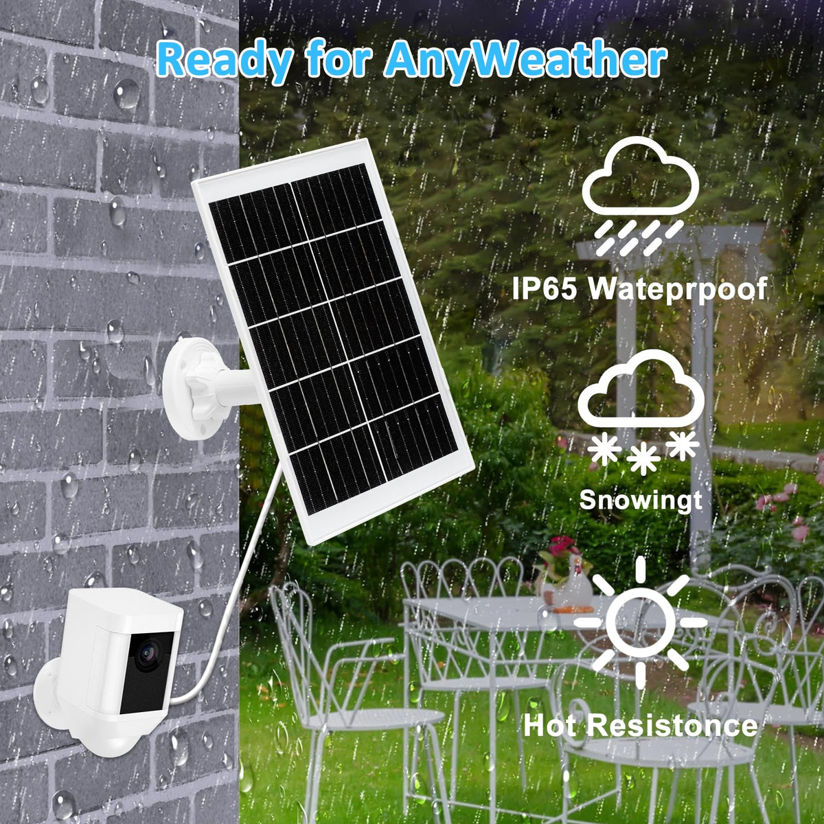 9W White Solar Panel Monocrystalline Charger Kit NEW