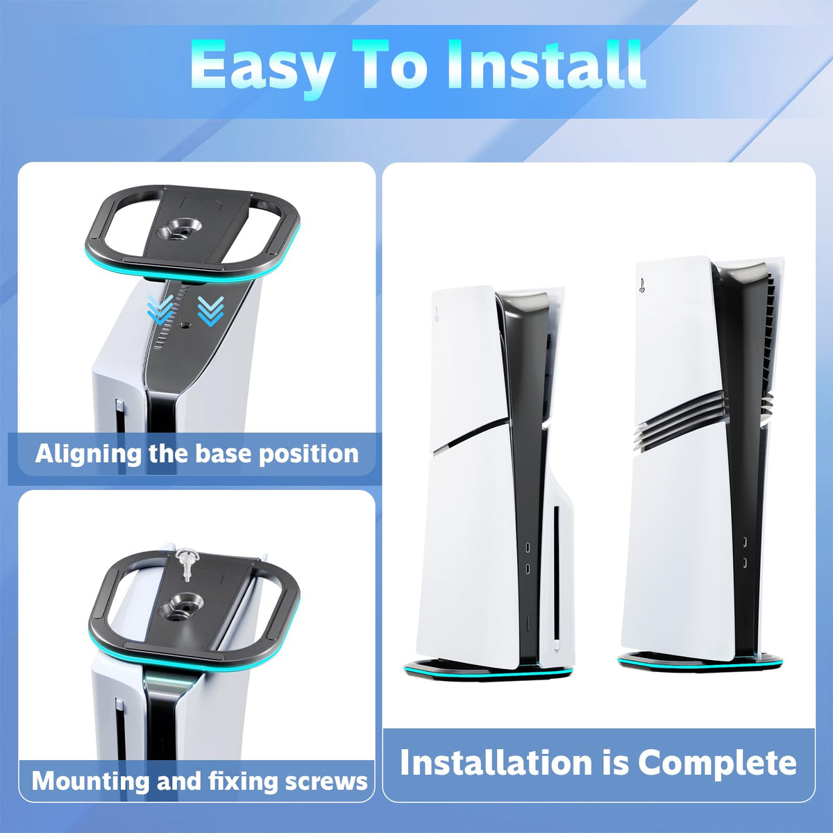 HONCAM Vertical Gaming Accessories Stand Kit for PS5 PlayStation Black DEMO