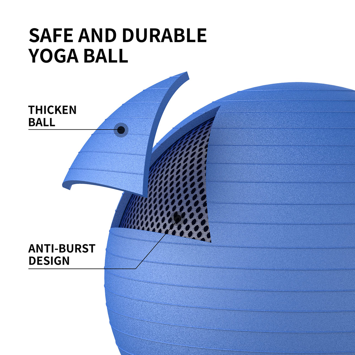 PROIRON 55cm Blue Balance Trainer Anti-Burst Exercise Yoga Ball NEW
