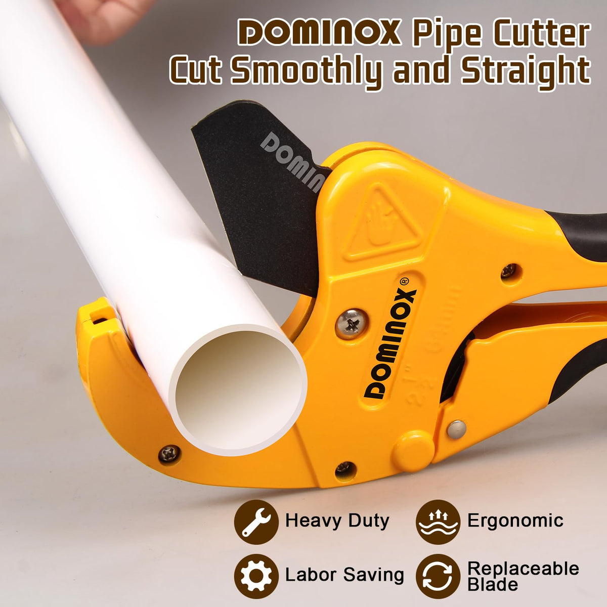 2-1/2" Yellow PVC Pipe Cutter Hand Tool | 64mm Professional Grade DEMO