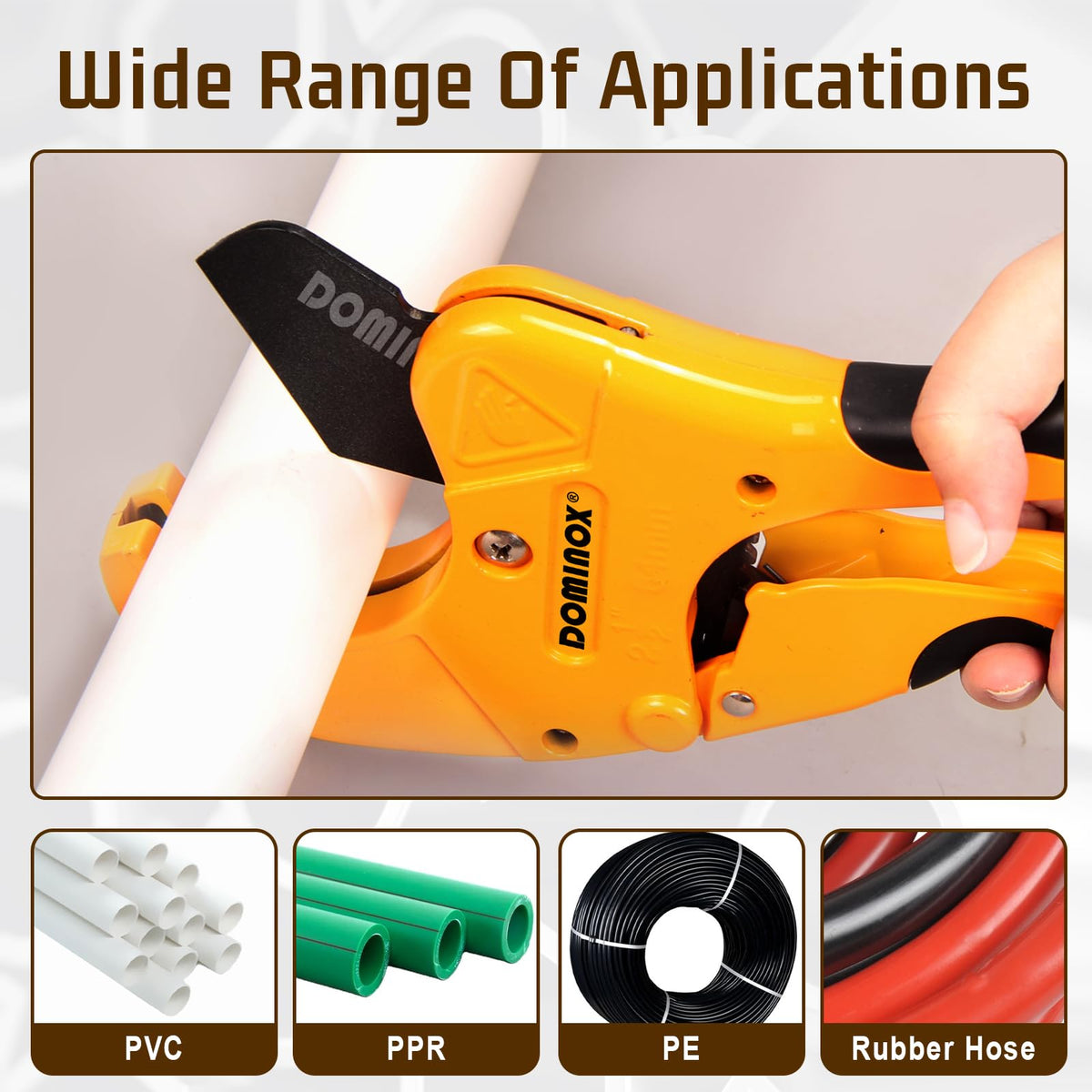 2-1/2" Yellow PVC Pipe Cutter Hand Tool | 64mm Professional Grade DEMO