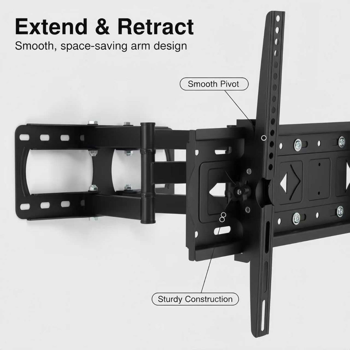 Midook TV Wall Mount Swivel Tilt Articulating Dual Arms - Black NEW