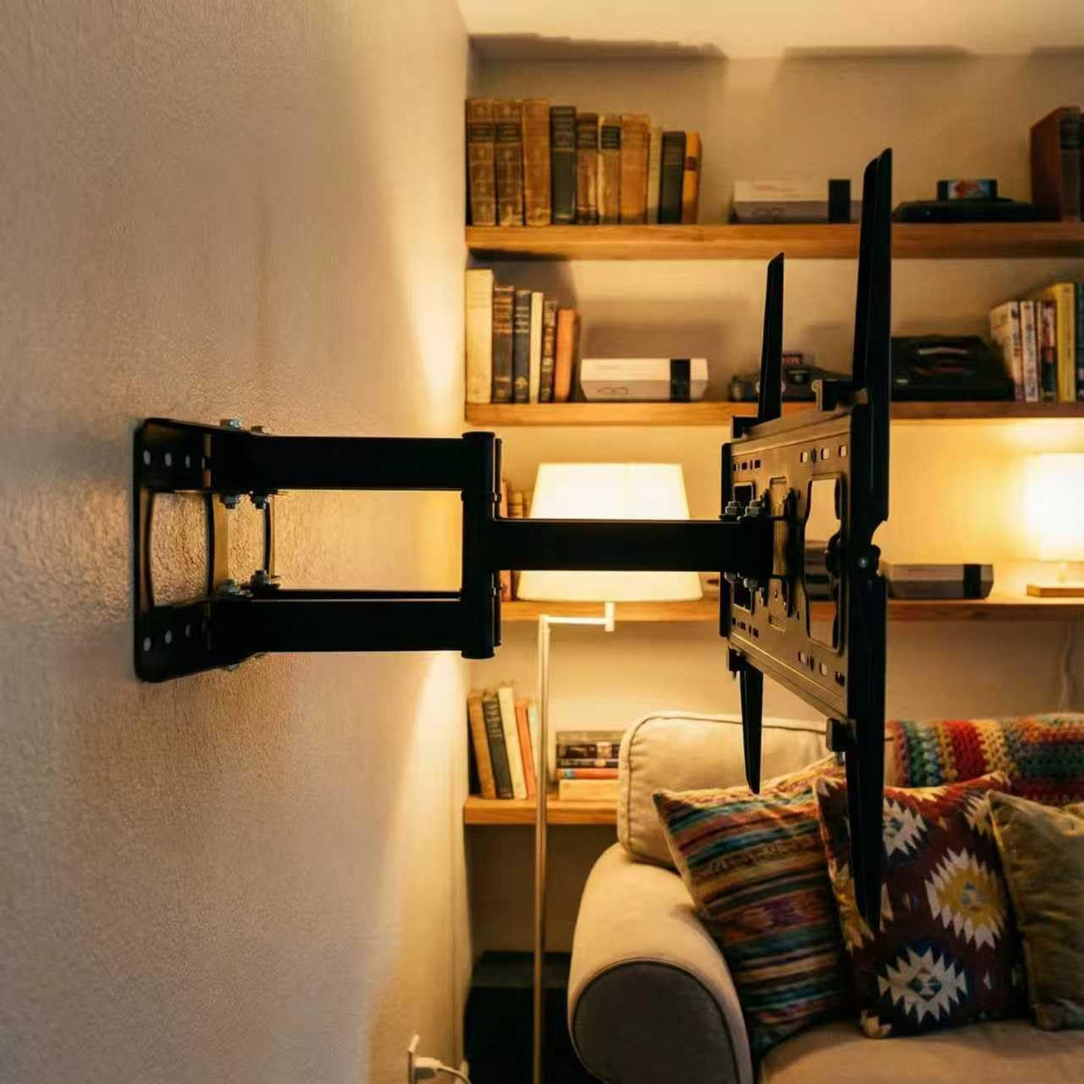 Midook TV Wall Mount Swivel Tilt Articulating Dual Arms - Black NEW