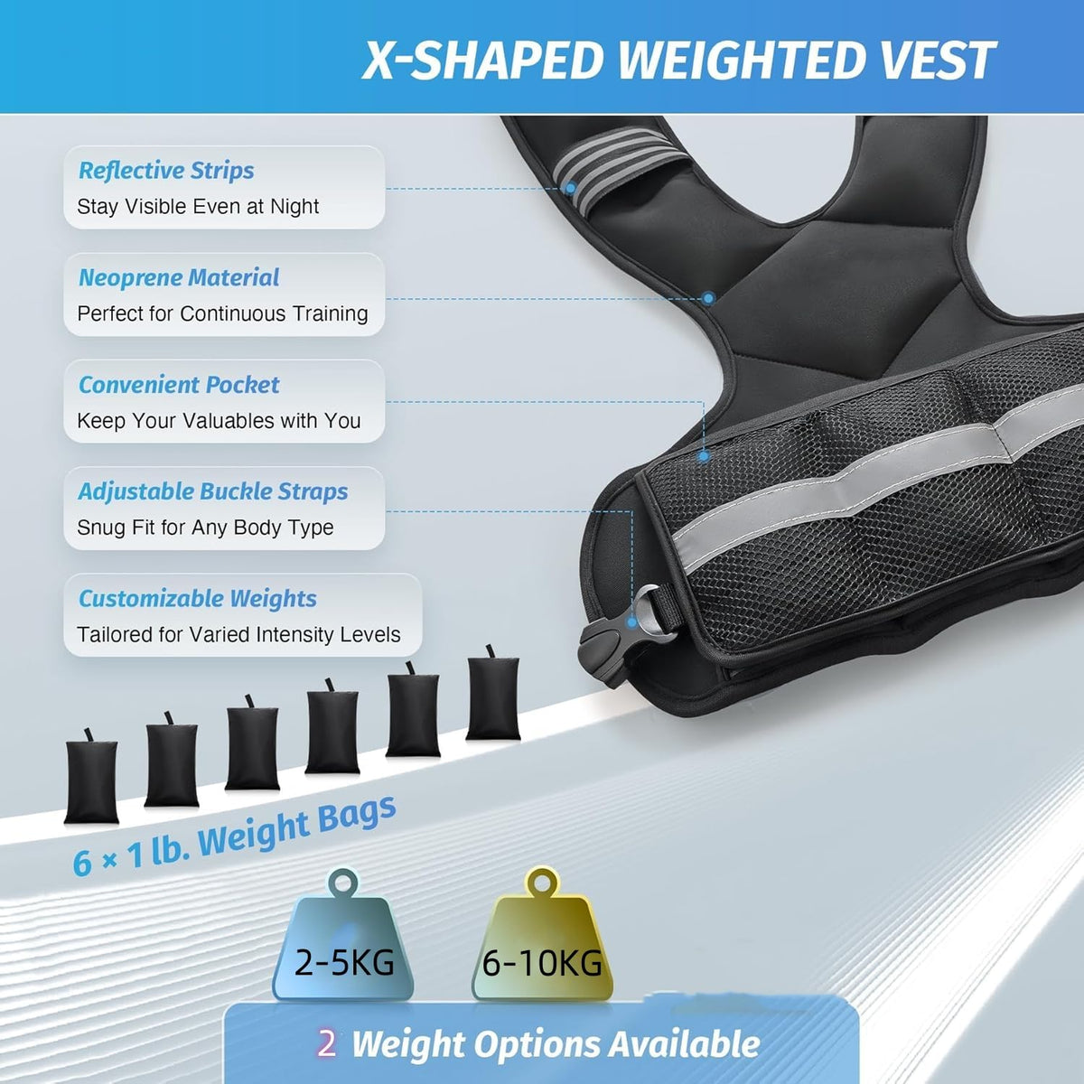 Weight Vest Black 6-10KG Ironsand Training Fitness Gear Size 6-10KG DEMO