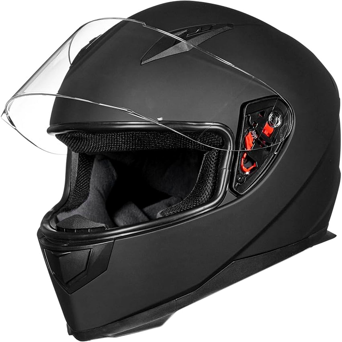 ILM Full Face Motorcycle Helmet Matte Black Visor Small Size DEMO