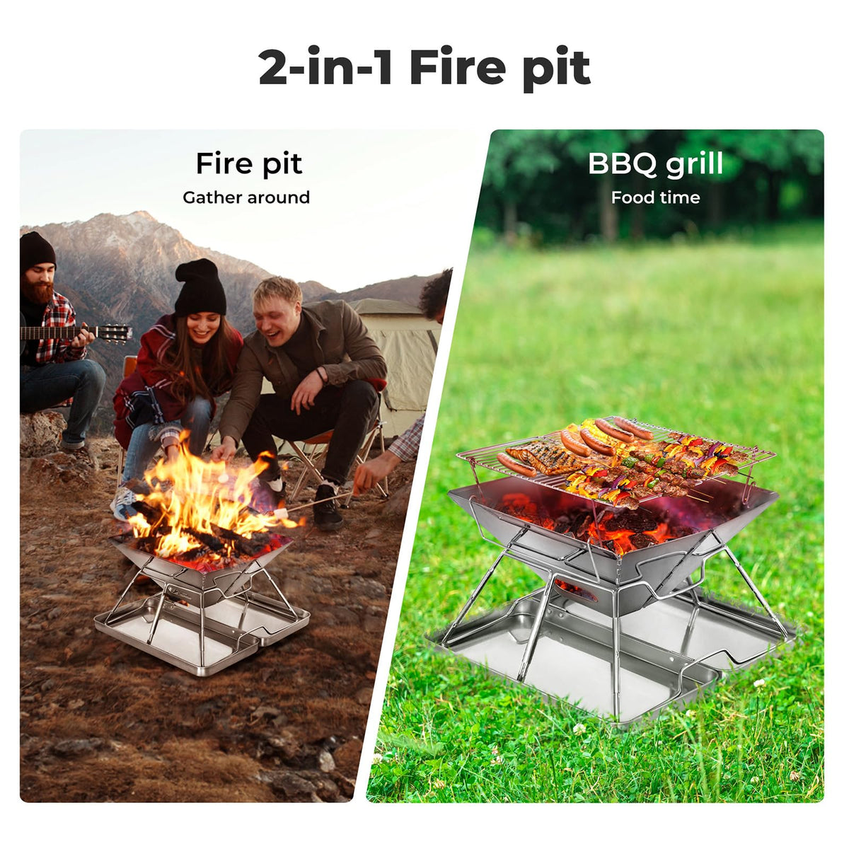 Moyasu Silver Folding Charcoal BBQ Grill | Portable Camping NEW