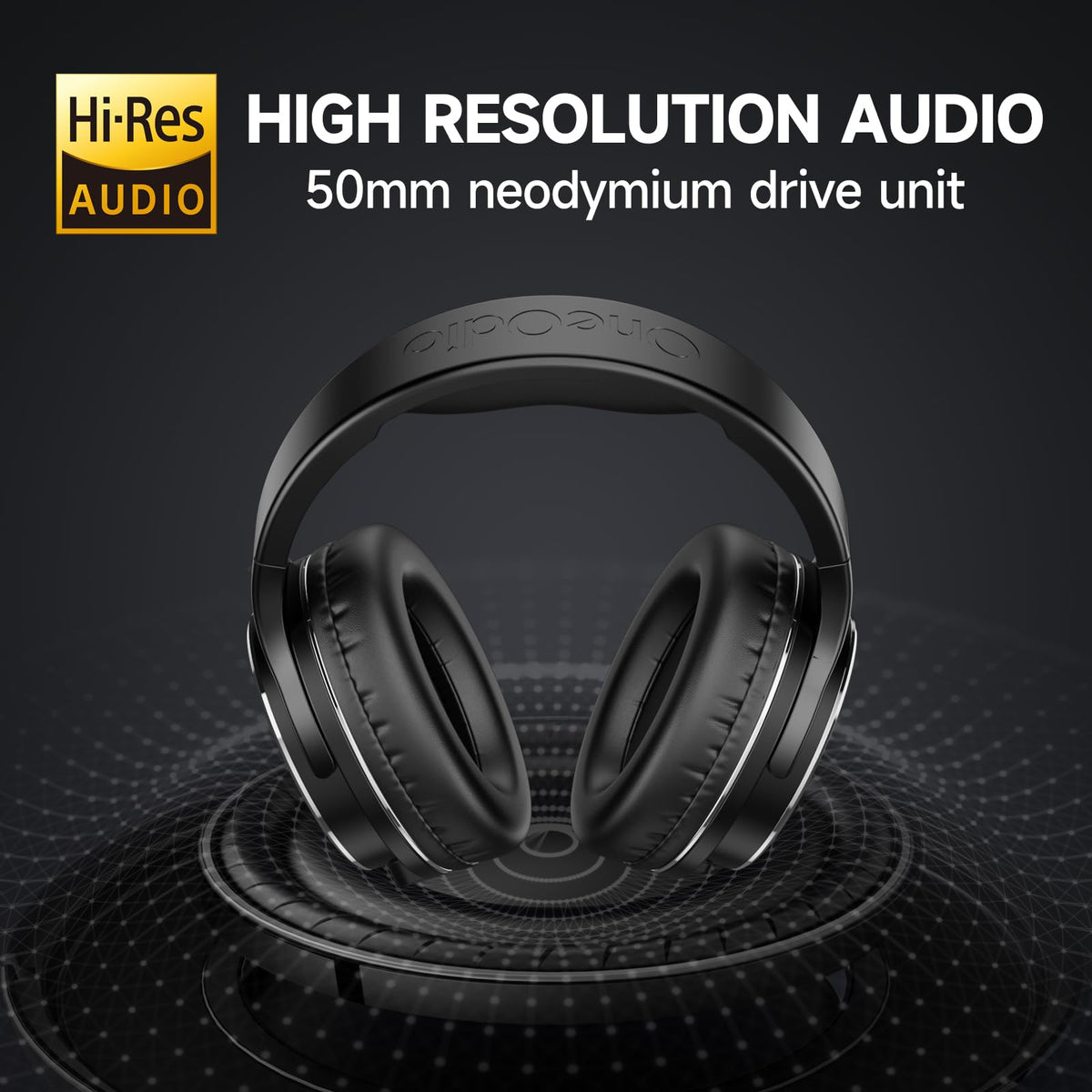 OneOdio Over Ear Wired DJ Headphones 50mm Speaker Black NEW