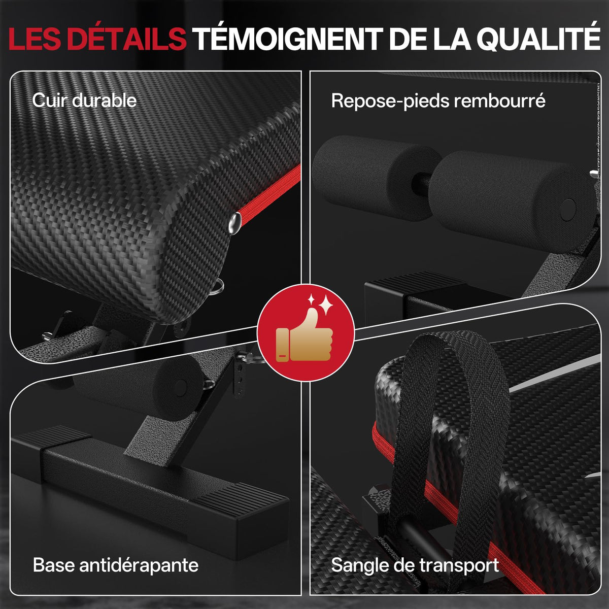 PASYOU Foldable Weight Bench Black Red 300kg Capacity Adjustable DEMO
