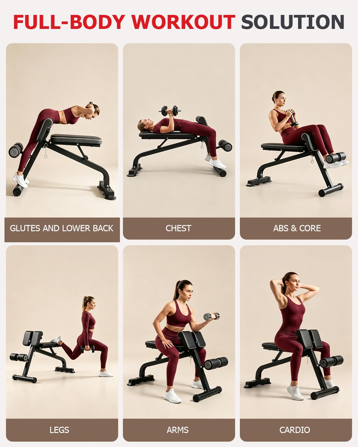 Kinsdan Black Roman Chair Back Hyperextension Bench 10-Level DEMO