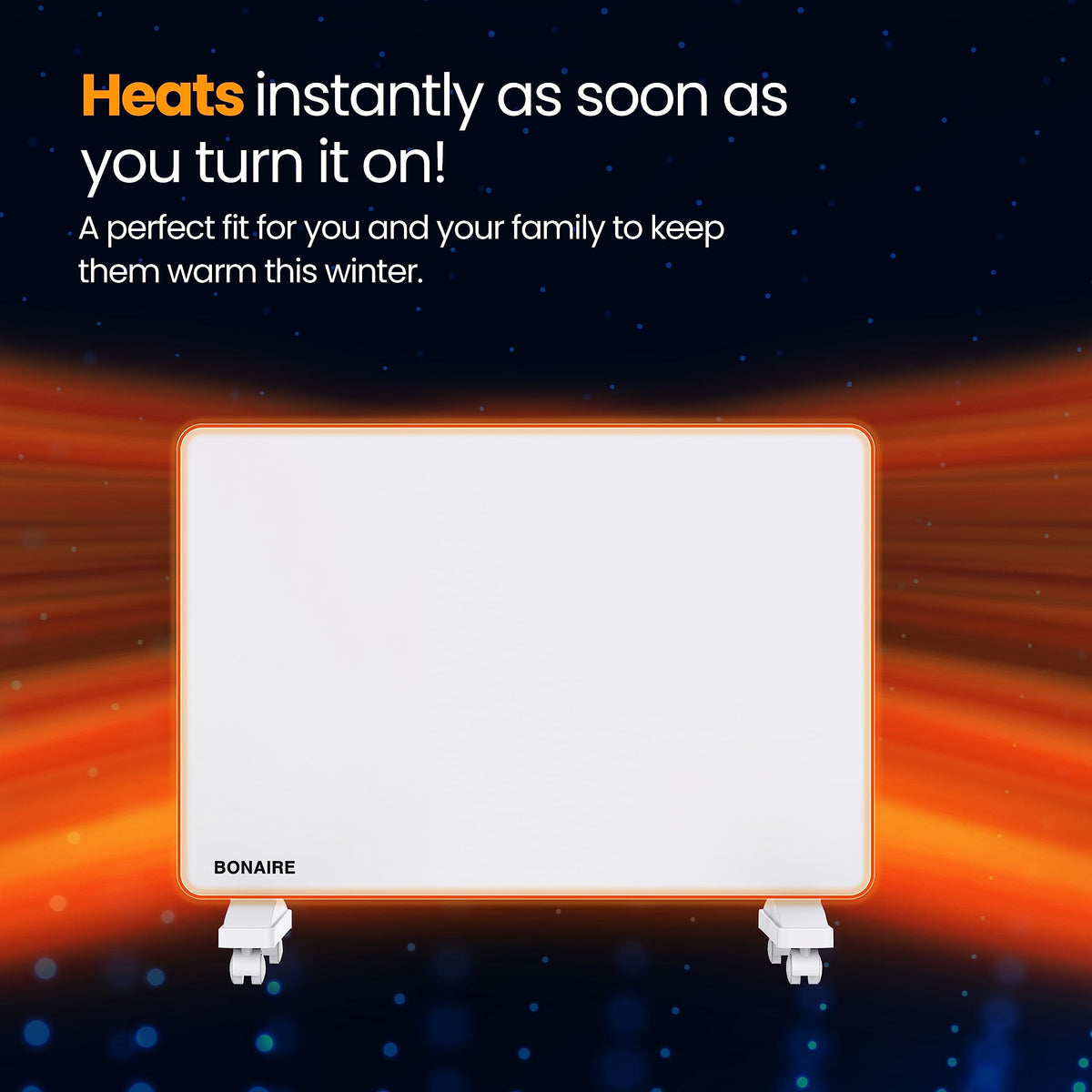 Bonaire 1000W Heating Smart Wi-Fi Electric Panel Heater White Touchscreen DEMO