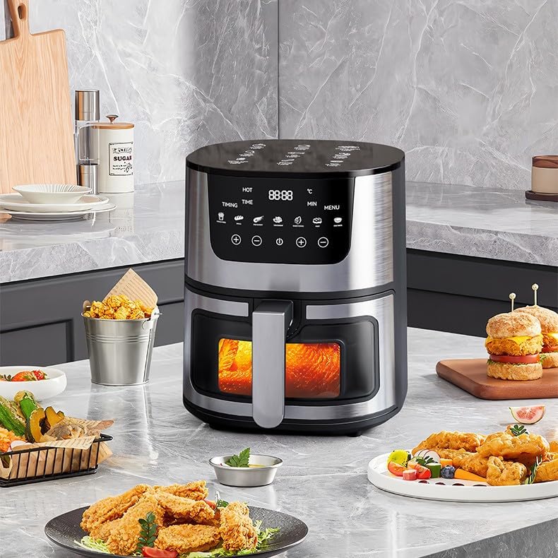 Digital Air Fryers Fryer 7L Black with Window - Bake Toast Function NEW