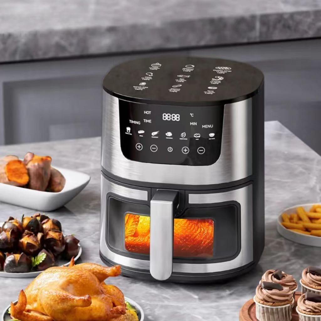 Digital Air Fryers Fryer 7L Black with Window - Bake Toast Function NEW