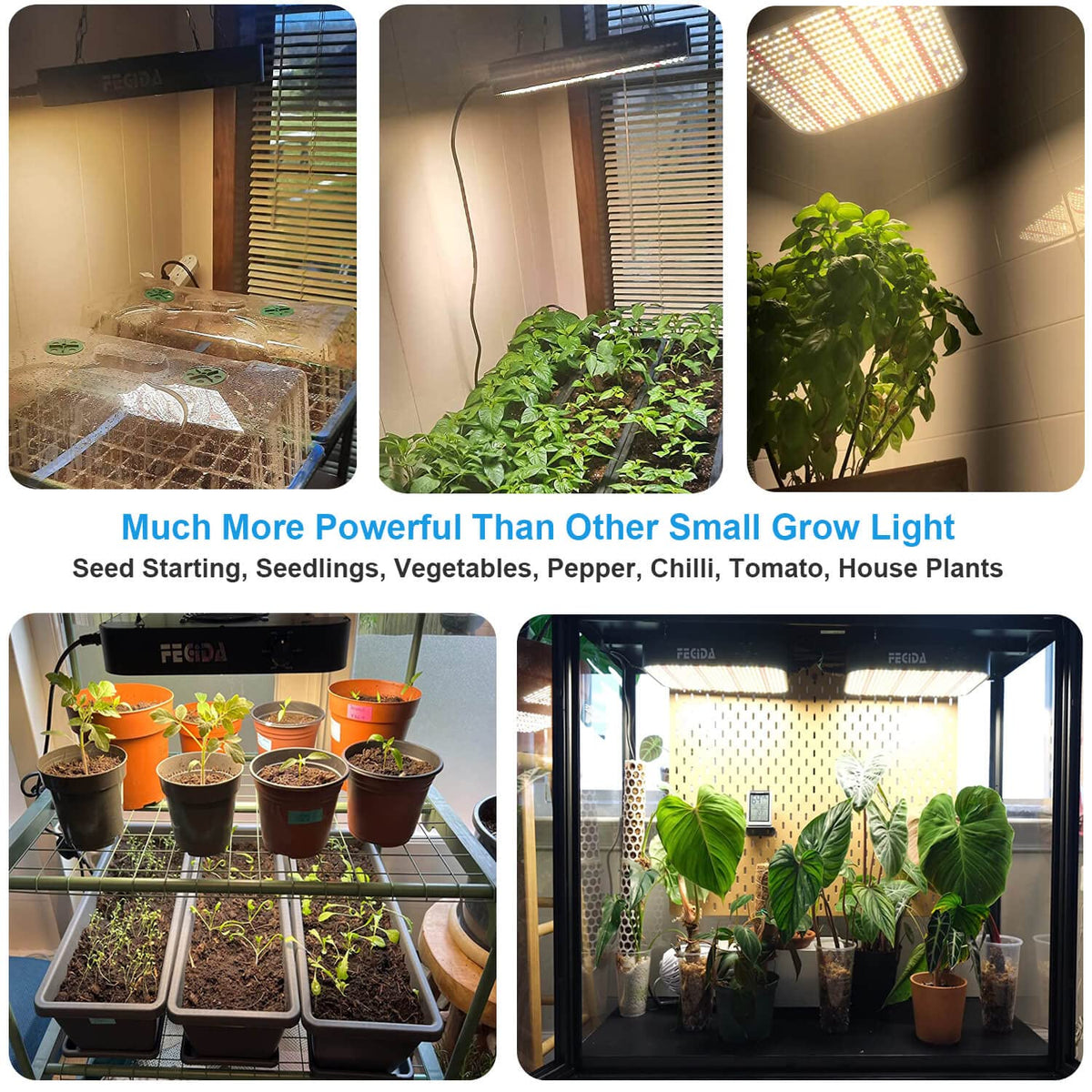 FECiDA Dimmable LED Grow Light 6000 Lumen Indoor Growing Lamp Black NEW