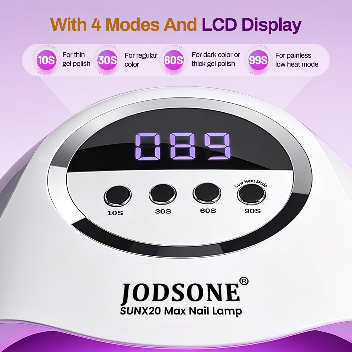 JODSONE 320W UV LED Nail Lamp High Power Gel Polish Curing White DEMO
