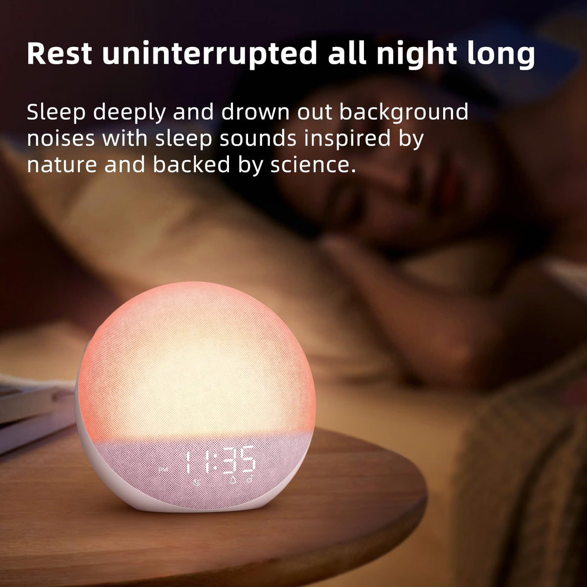 Pink Sleep Soother Sunrise Alarm Clock with White Noise Machine NEW