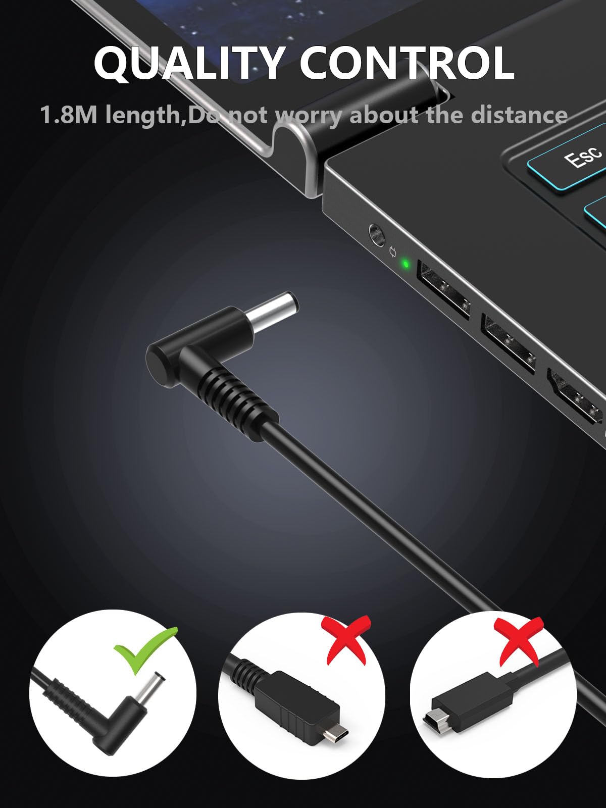 65W Laptop Charger for Asus VivoBook 14 S14 S15 S17 Black 4.0X1.2mm Size NEW