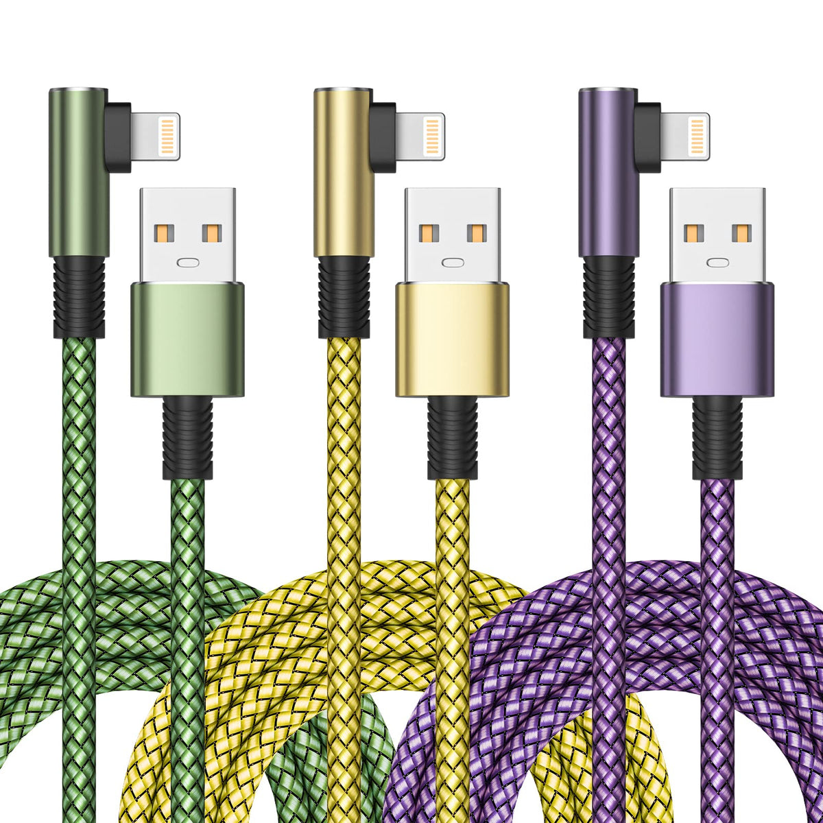 Lightning Cable 90° MFi Certified USB-A 2m Multi Color Size 2m NEW