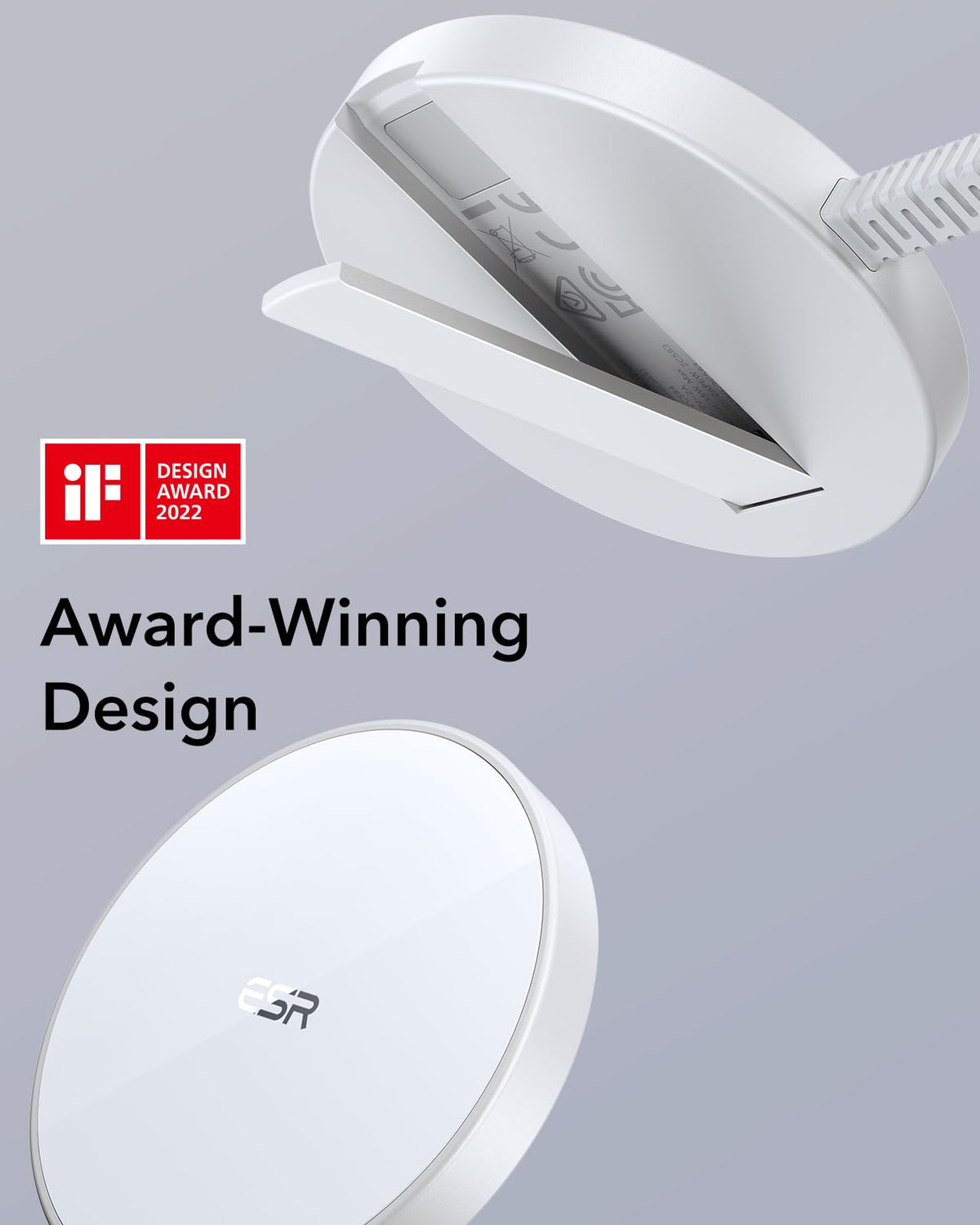 ESR Wireless Phone Charger Duo Fast Charging Pad White NEW