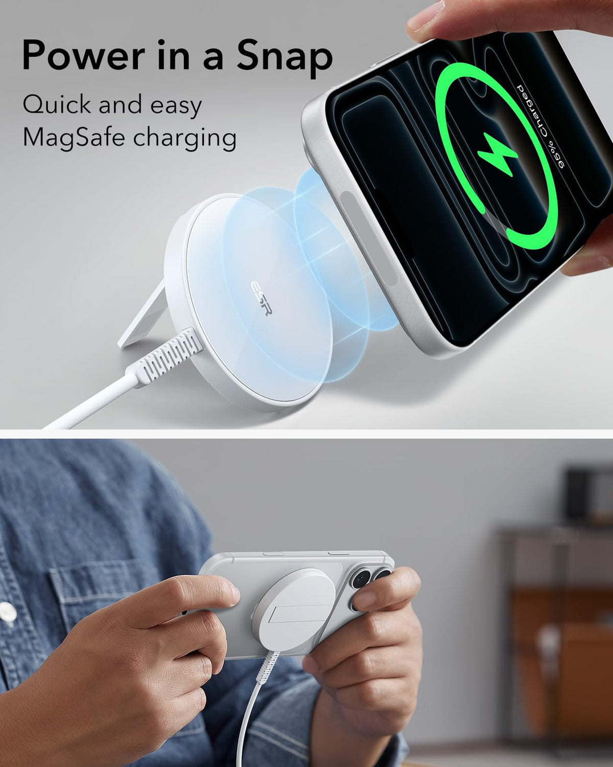 ESR Wireless Phone Charger Duo Fast Charging Pad White NEW